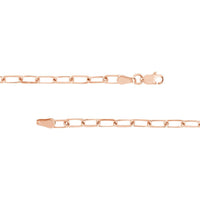 Olas d'Oro 16" Necklace - 14K Rose Gold 3.1mm Paper Clip Chain with Lobster Lock