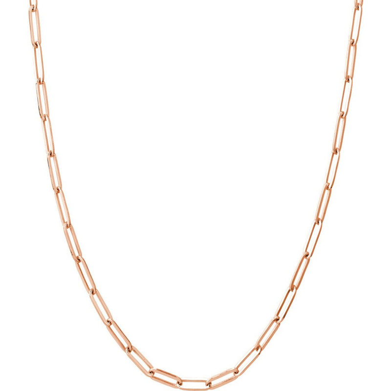 Olas d'Oro 16" Necklace - 14K Rose Gold 3.80mm Designer Long Link Chain