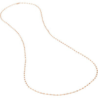 Olas d'Oro 16" Necklace - 14K Rose Gold Cable Chain with 2.5mm Diamond Cut Bead Stations