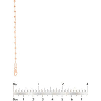 Olas d'Oro 16" Necklace - 14K Rose Gold Cable Chain with 2.5mm Diamond Cut Bead Stations