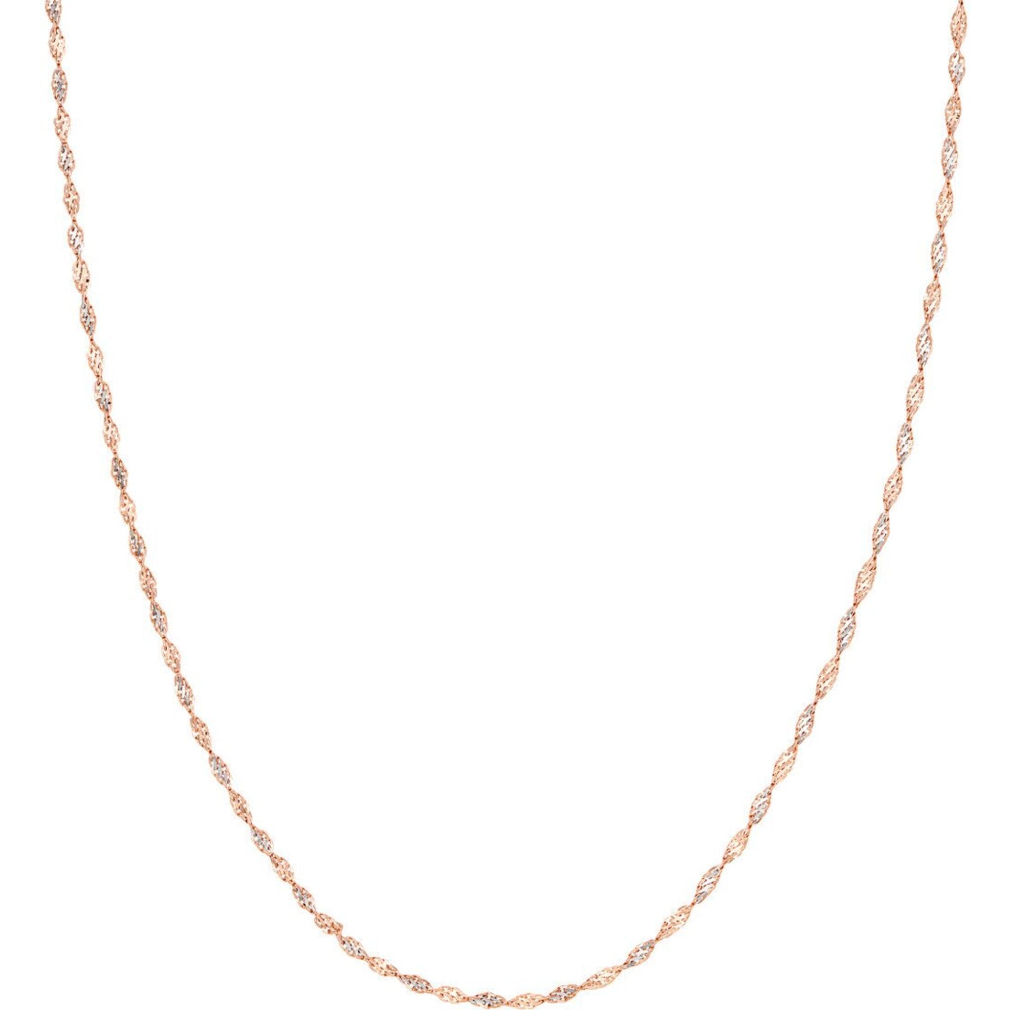 Olas d'Oro 16" Necklace - 14K Rose/White Gold 2.10mm Rose/White Dorica Chain