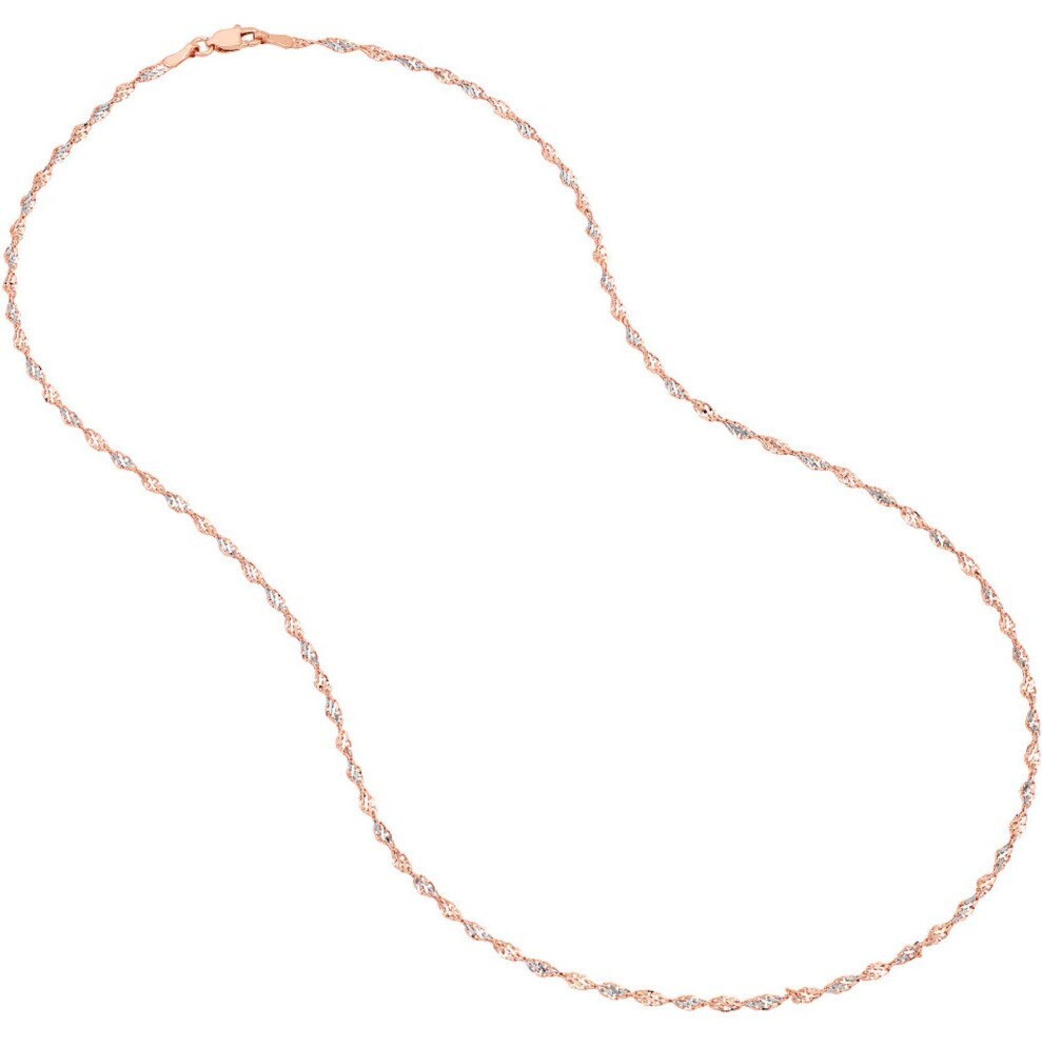Olas d'Oro 16" Necklace - 14K Rose/White Gold 2.10mm Rose/White Dorica Chain