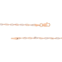 Olas d'Oro 16" Necklace - 14K Rose/White Gold 2.10mm Rose/White Dorica Chain