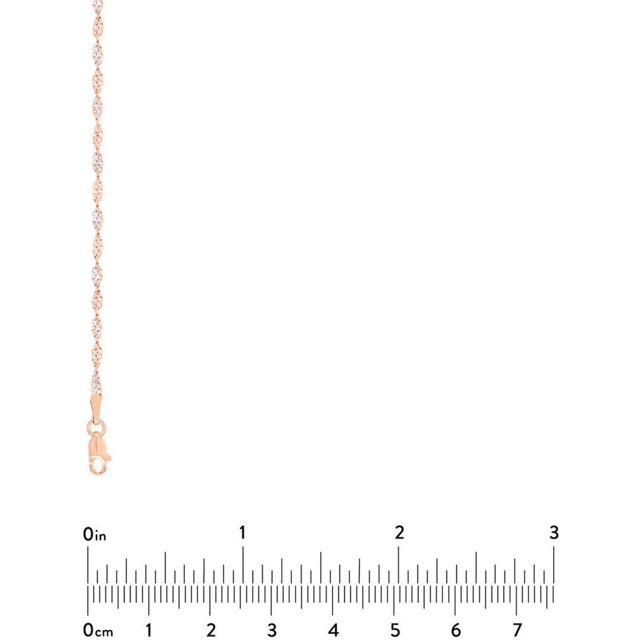 Olas d'Oro 16" Necklace - 14K Rose/White Gold 2.10mm Rose/White Dorica Chain