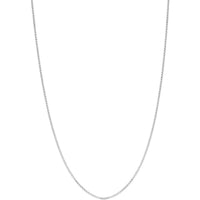 Olas d'Oro 16" Necklace - 14K White Gold 0.73mm Box Chain with Lobster Lock