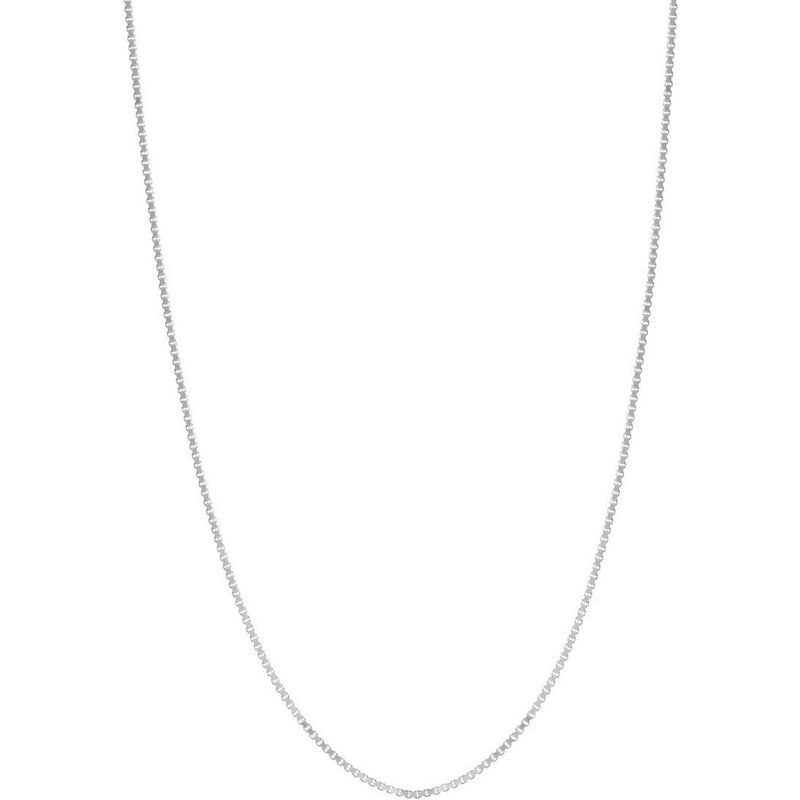Olas d'Oro 16" Necklace - 14K White Gold 0.73mm Box Chain with Lobster Lock