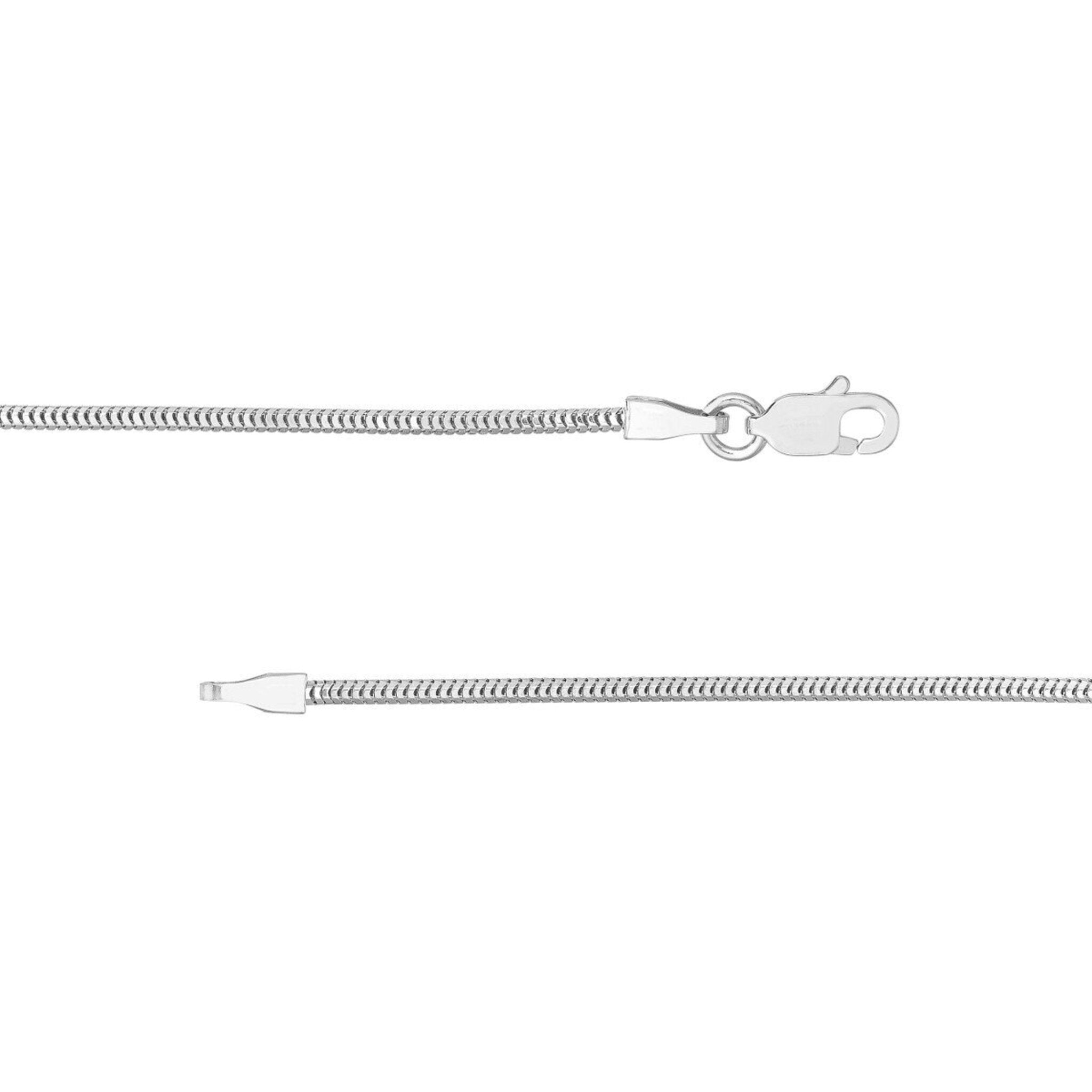 Olas d'Oro 16" Necklace - 14K White Gold 1.4mm Snake Chain with Lobster Lock