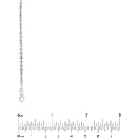 Olas d'Oro 16" Necklace - 14K White Gold 2mm Light Rope Chain with Lobster Lock