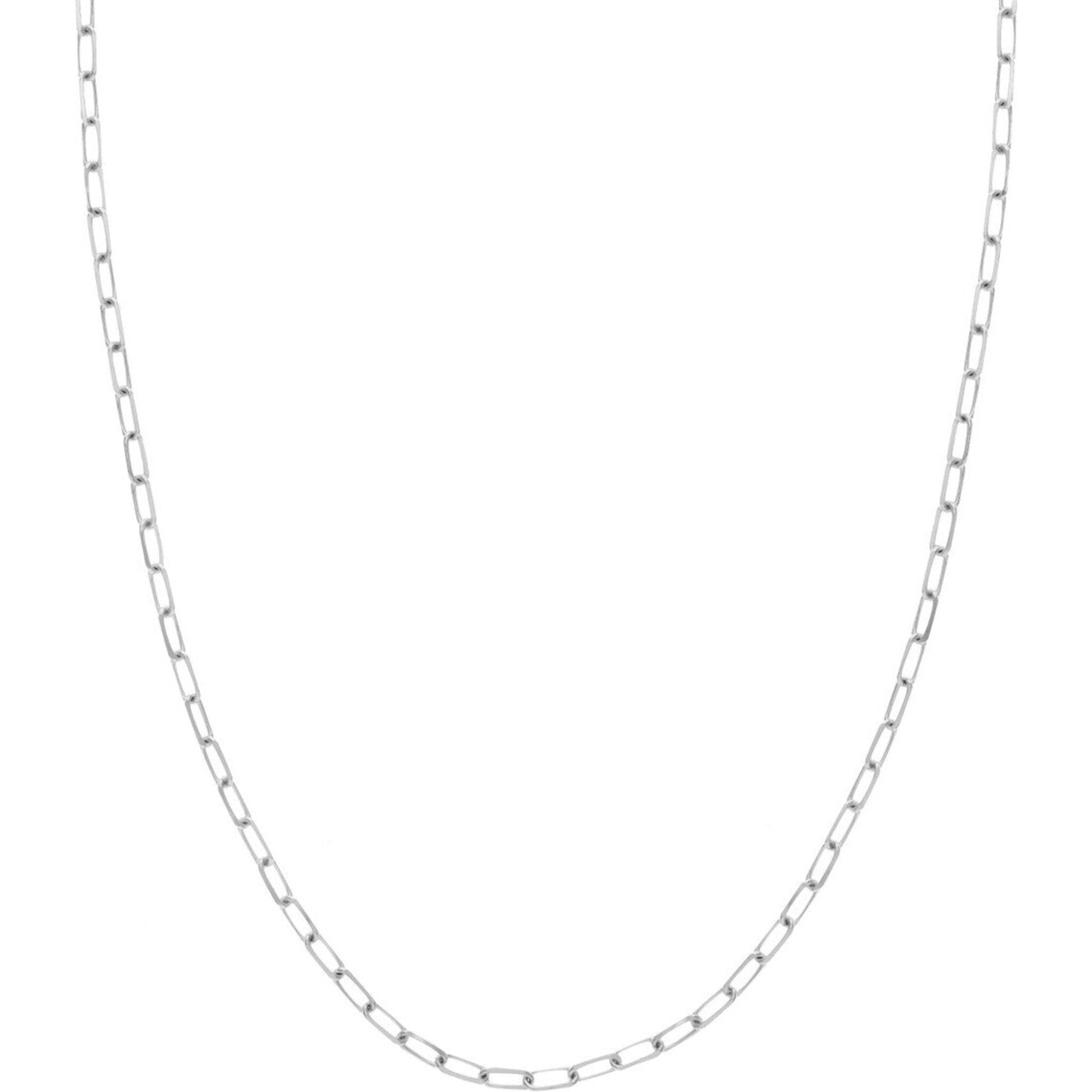 Olas d'Oro 16" Necklace - 14K White Gold 3.1mm Paper Clip Chain with Lobster Lock