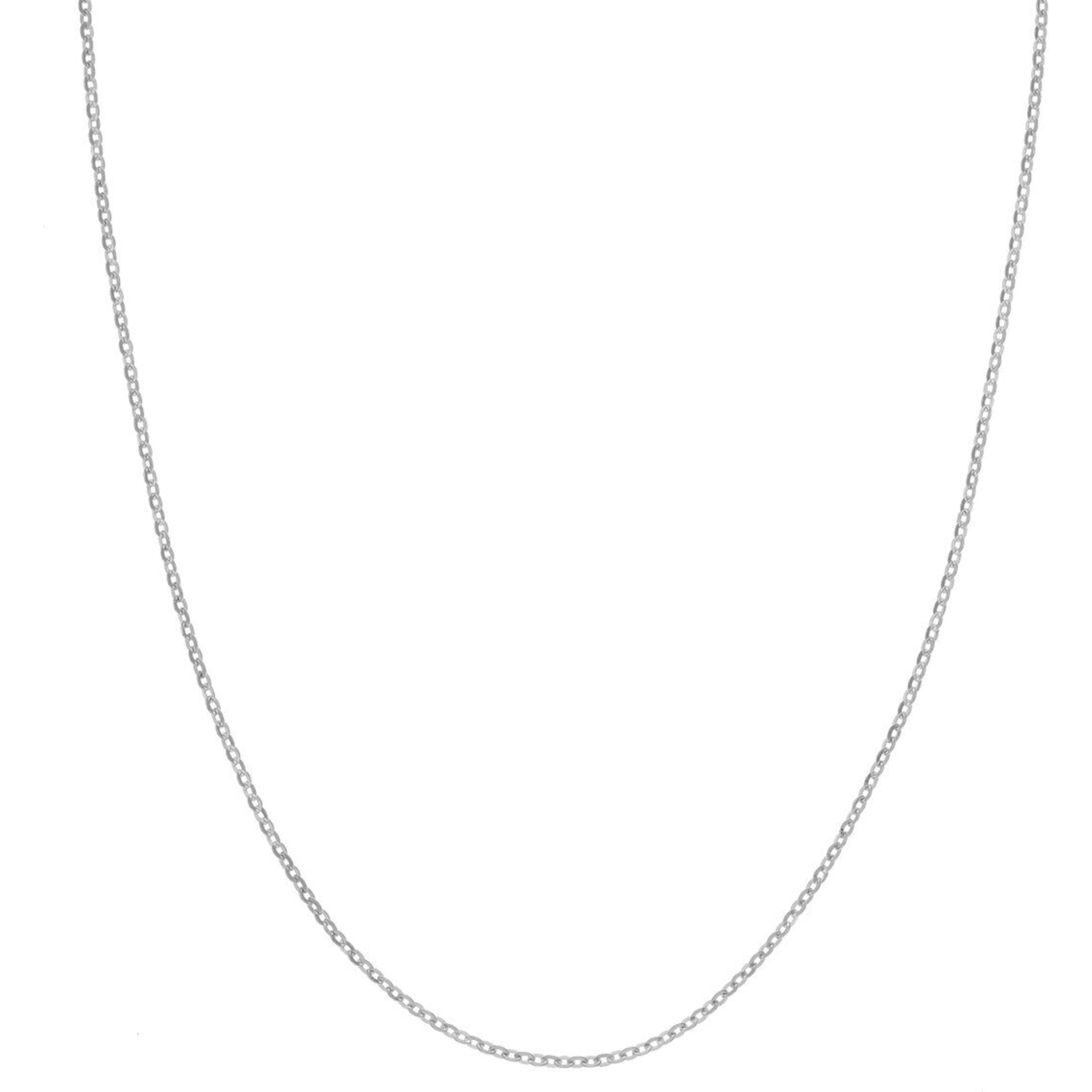 Olas d'Oro 16" Necklace - 14K White Gold Brill Cable Chain