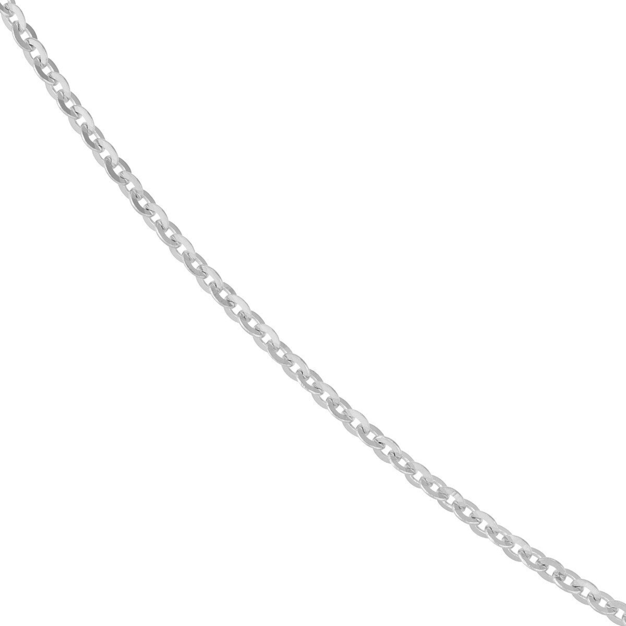 Olas d'Oro 16" Necklace - 14K White Gold Brill Cable Chain