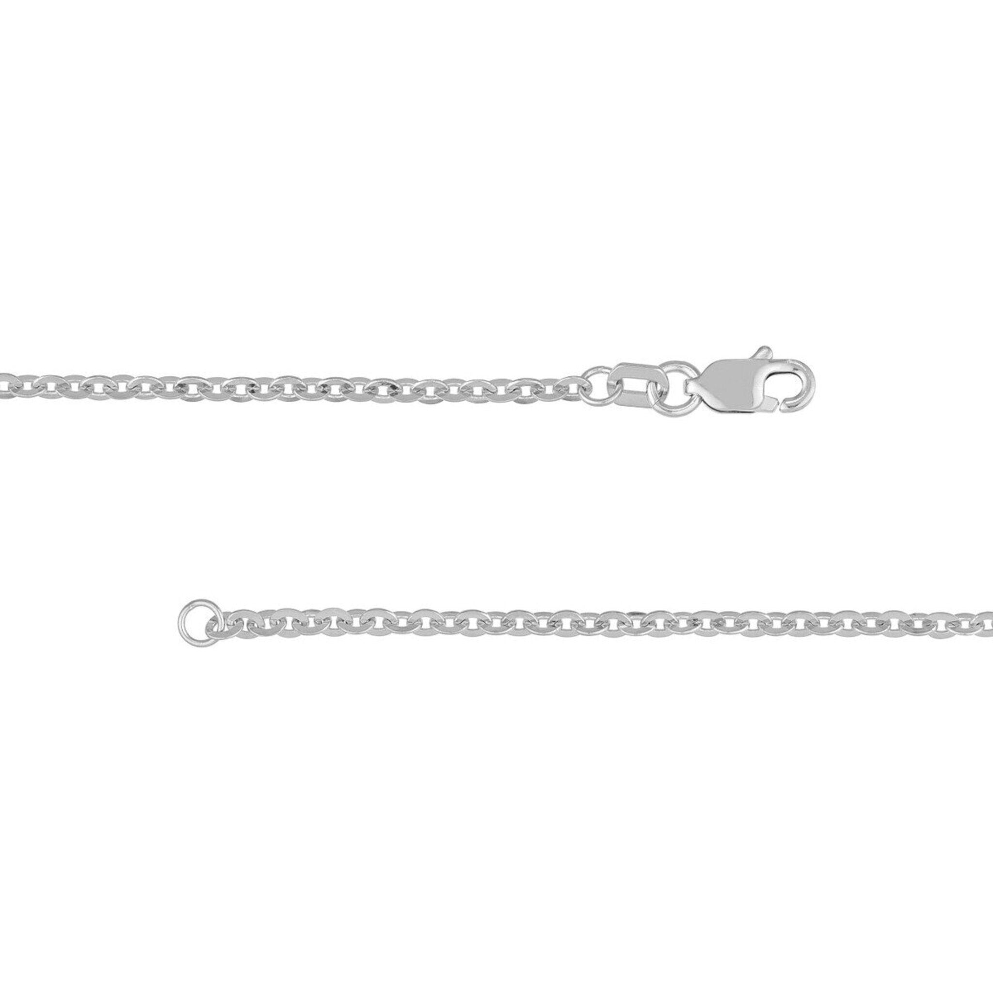 Olas d'Oro 16" Necklace - 14K White Gold Brill Cable Chain