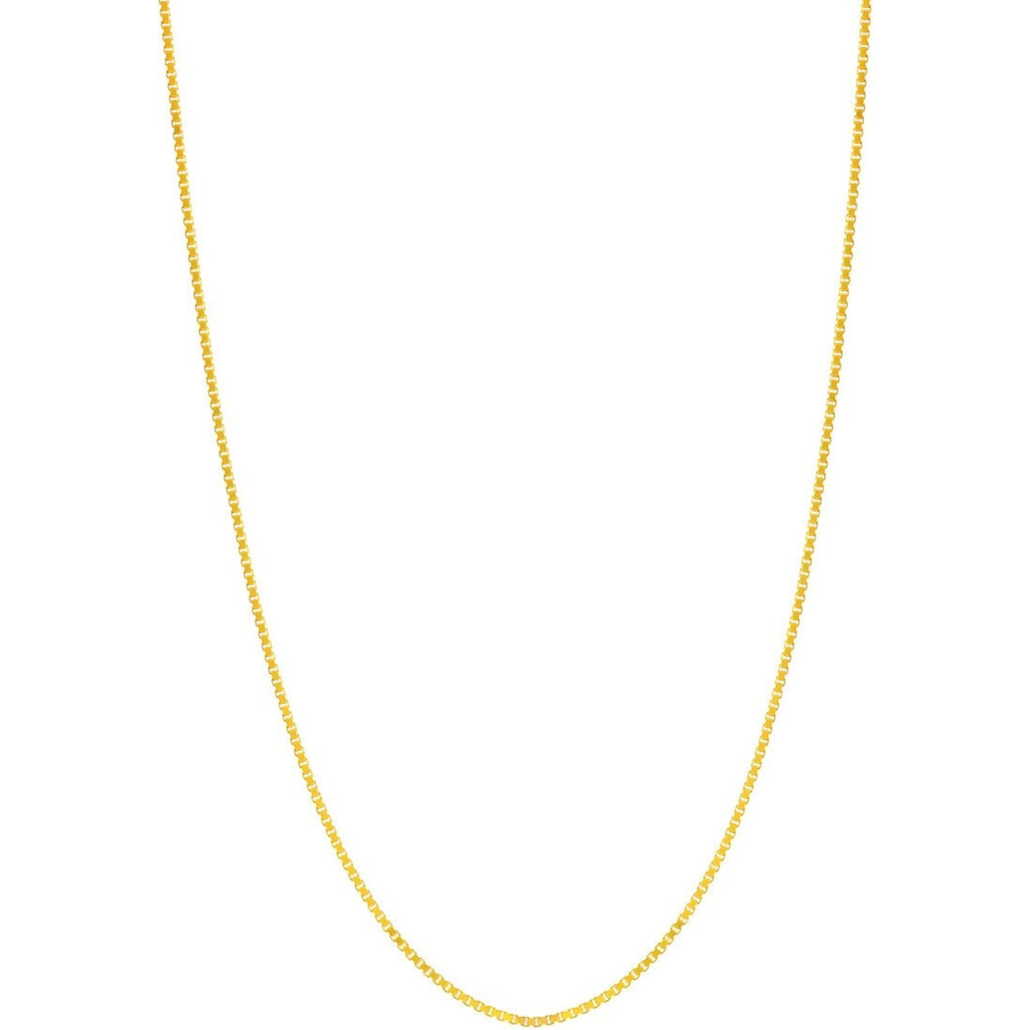 Olas d'Oro 16" Necklace - 14K Yellow Gold 0.73mm Box Chain with Lobster Lock
