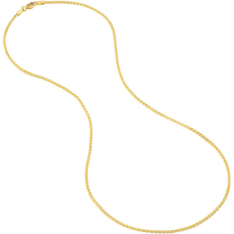 Olas d'Oro 16" Necklace - 14K Yellow Gold 1.65mm Wheat Chain with Lobster Lock