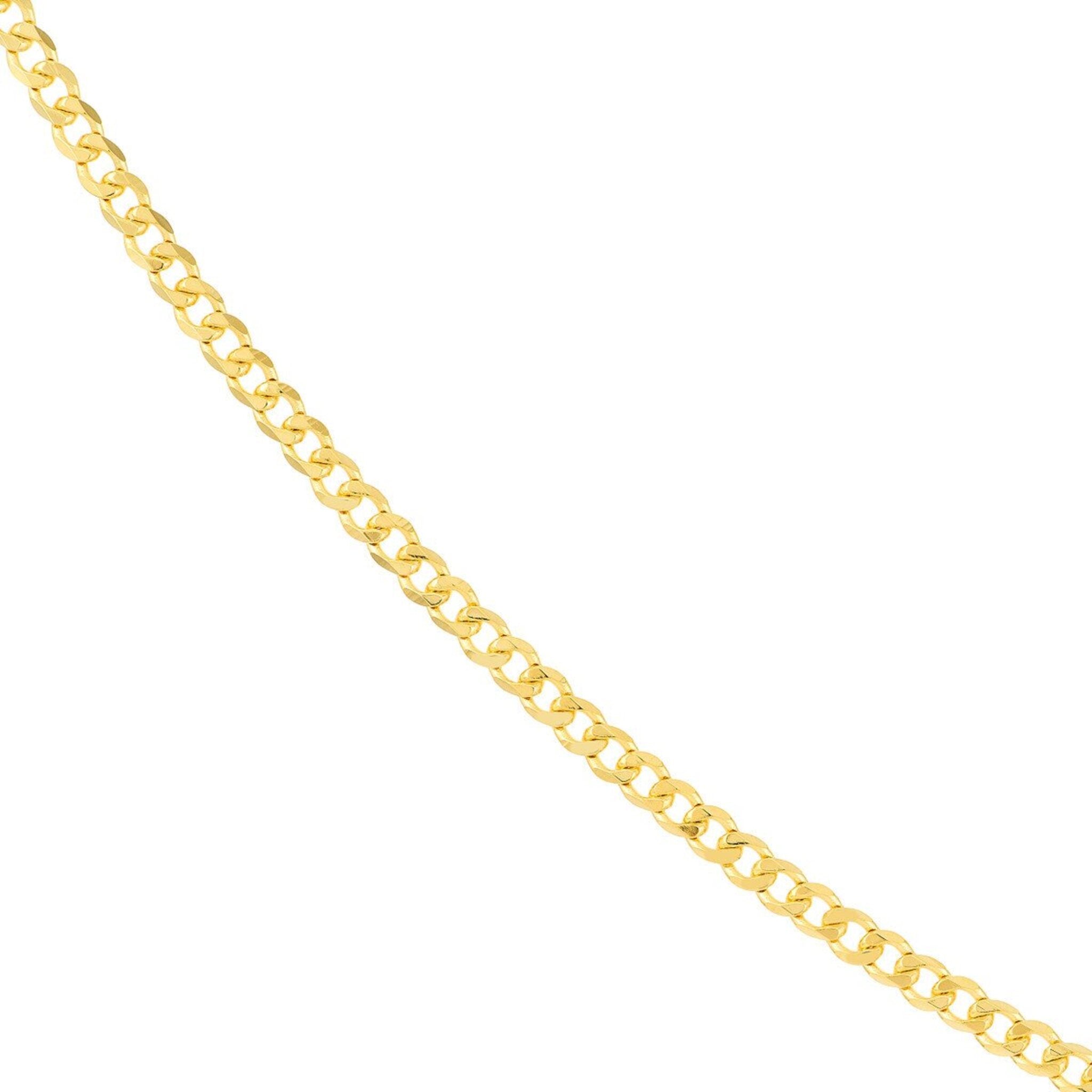 Olas d'Oro 16" Necklace - 14K Yellow Gold 2.70mm Diamond Cut Open Curb with Lobster Lock