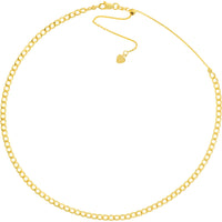 Olas d'Oro 16" Necklace - 14K Yellow Gold Hollow Cuban Curb Chain Adjustable Choker