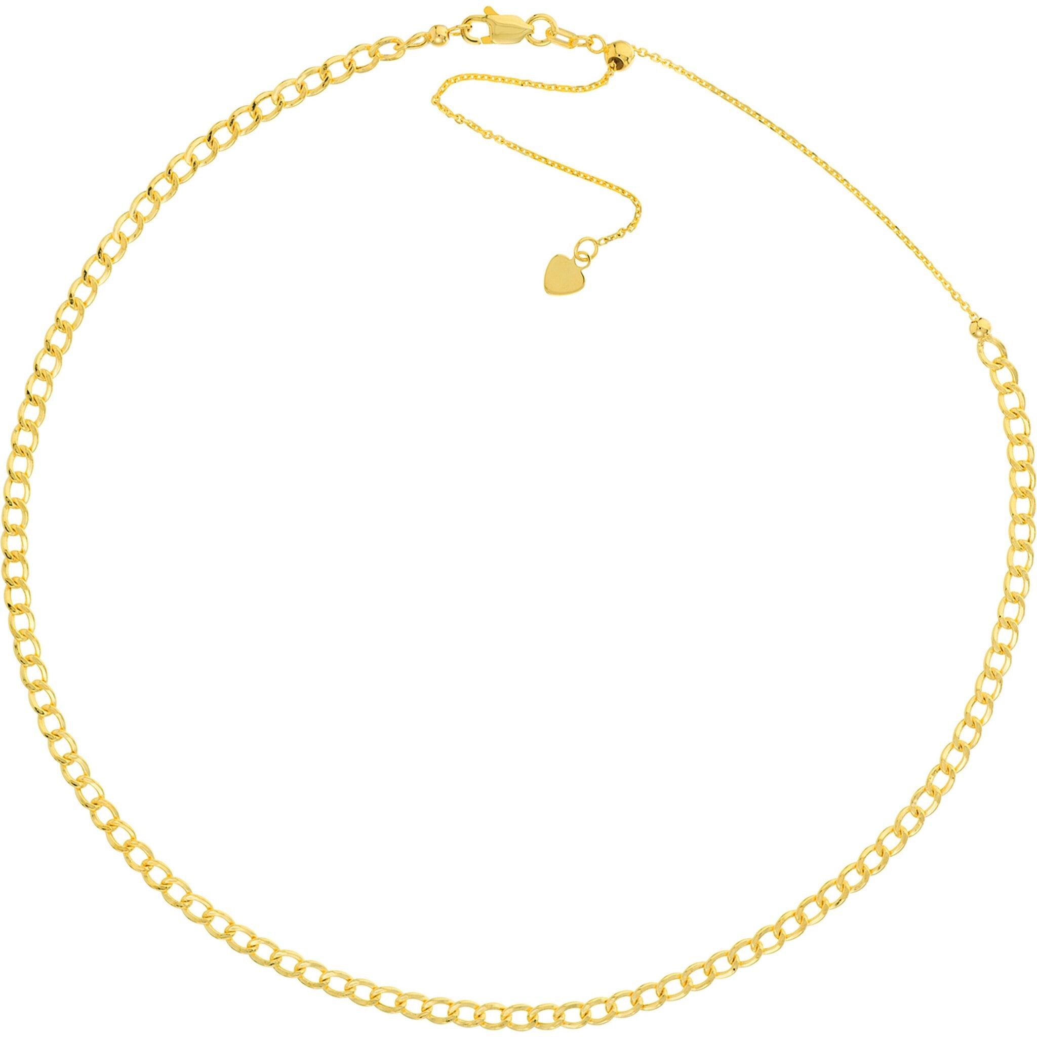 Olas d'Oro 16" Necklace - 14K Yellow Gold Hollow Cuban Curb Chain Adjustable Choker