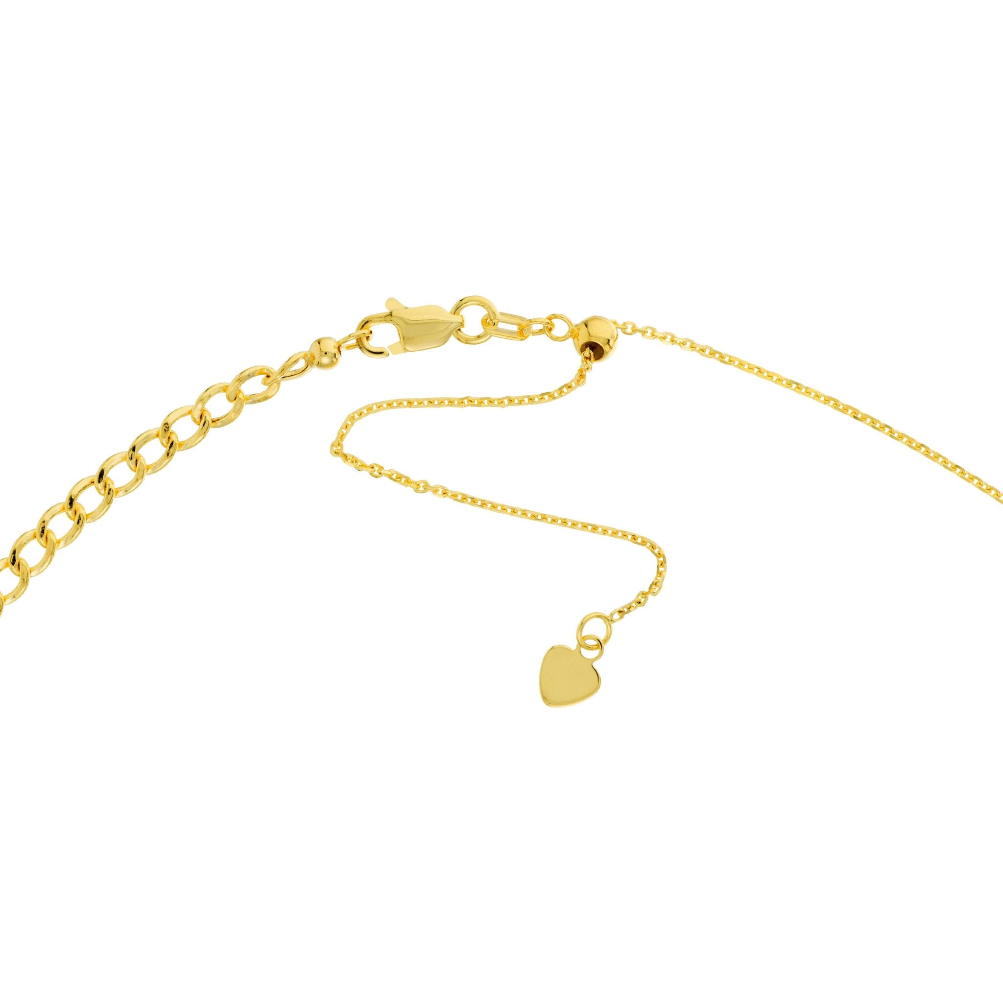 Olas d'Oro 16" Necklace - 14K Yellow Gold Hollow Cuban Curb Chain Adjustable Choker