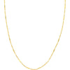 Olas d'Oro 16" Necklace - 14K Yellow Gold Singapore Flat Saturn Chain