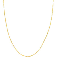 Olas d'Oro 16" Necklace - 14K Yellow Gold Singapore Flat Saturn Chain