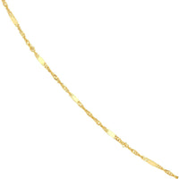 Olas d'Oro 16" Necklace - 14K Yellow Gold Singapore Flat Saturn Chain