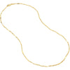 Olas d'Oro 16" Necklace - 14K Yellow Gold Singapore Flat Saturn Chain