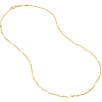 Olas d'Oro 16" Necklace - 14K Yellow Gold Singapore Flat Saturn Chain