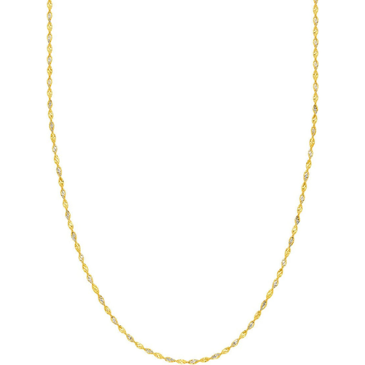 Olas d'Oro 16" Necklace - 14K Yellow/White Gold 2.10mm Yellow/White Dorica Chain with Lobster Lock