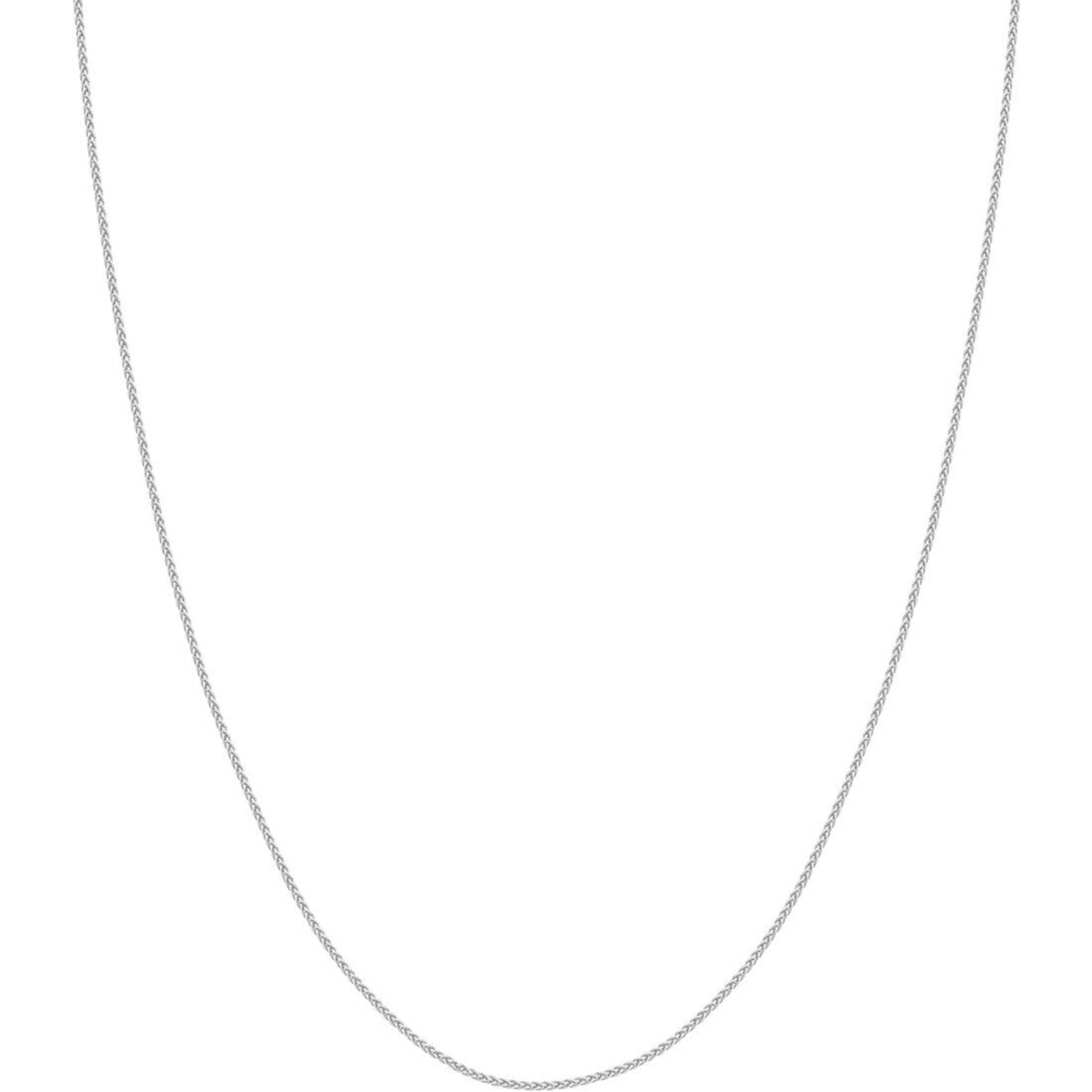 Olas d'Oro 16" Necklace - 18K White Gold 1.05mm Wheat Chain with Lobster Lock