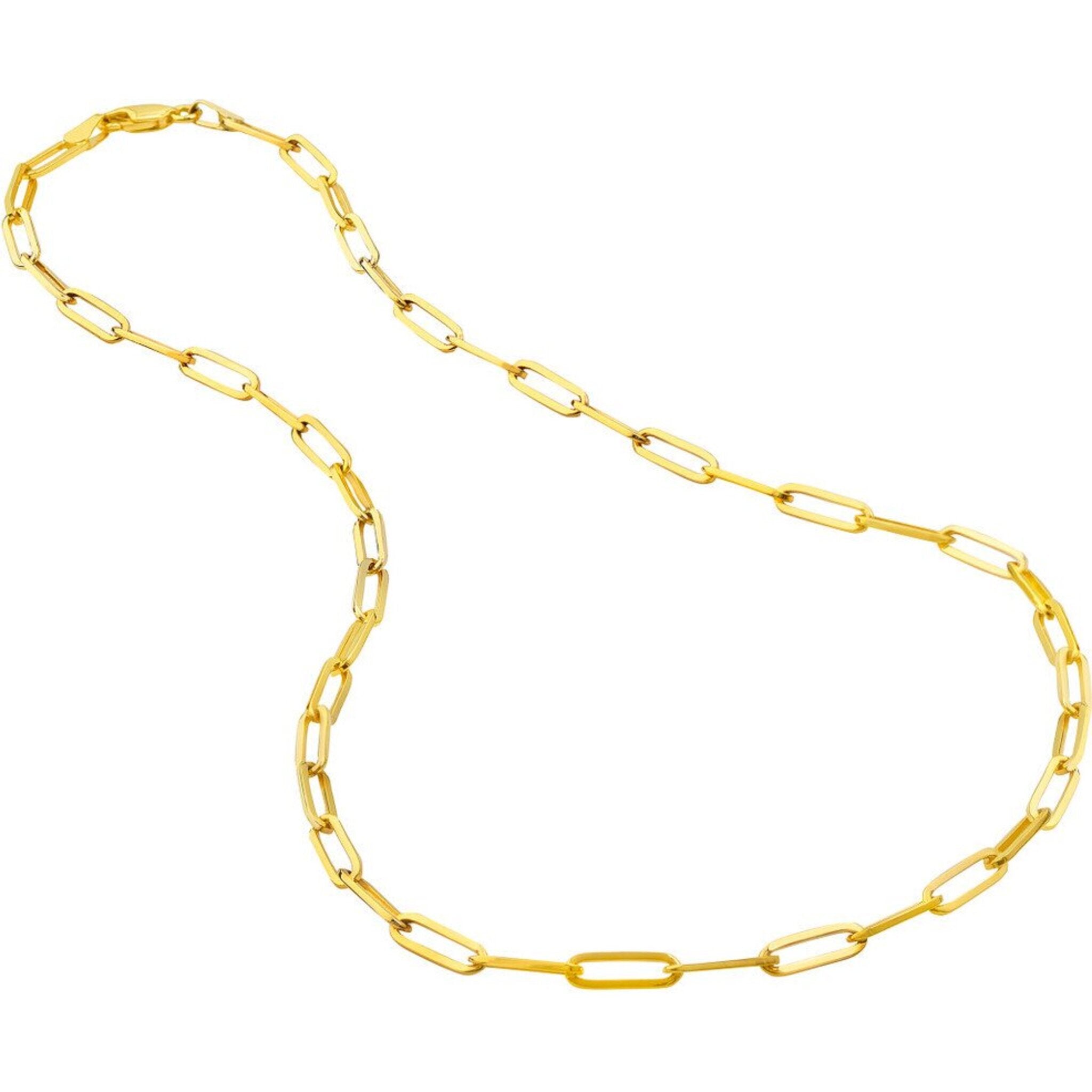 Olas d'Oro 16" Necklace - 18K Yellow Gold 3.80mm Designer Long Link Chain