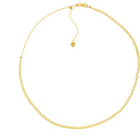 Olas d'Oro 17" Necklace - 14K Yellow Gold Curb Chain Choker