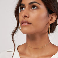 Olas d'Oro 17" Necklace - 14K Yellow Gold Curb Chain Choker