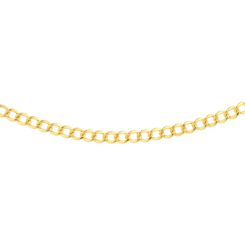 Olas d'Oro 17" Necklace - 14K Yellow Gold Curb Chain Choker