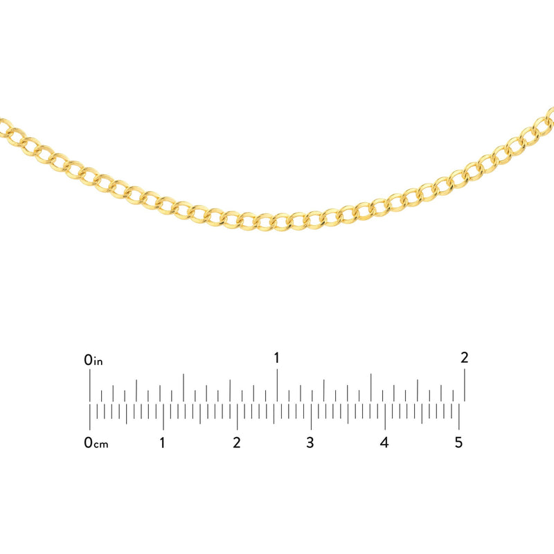 Olas d'Oro 17" Necklace - 14K Yellow Gold Curb Chain Choker