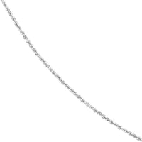 Olas d'Oro 18" Necklace - 10K White Gold 1.8mm Diamond Cut Rope Chain with Lobster Lock