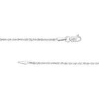Olas d'Oro 18" Necklace - 10K White Gold 1.8mm Diamond Cut Rope Chain with Lobster Lock