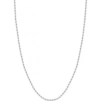 Olas d'Oro 18" Necklace - 10K White Gold 2.15mm Diamond Cut Rope Chain with Lobster Lock