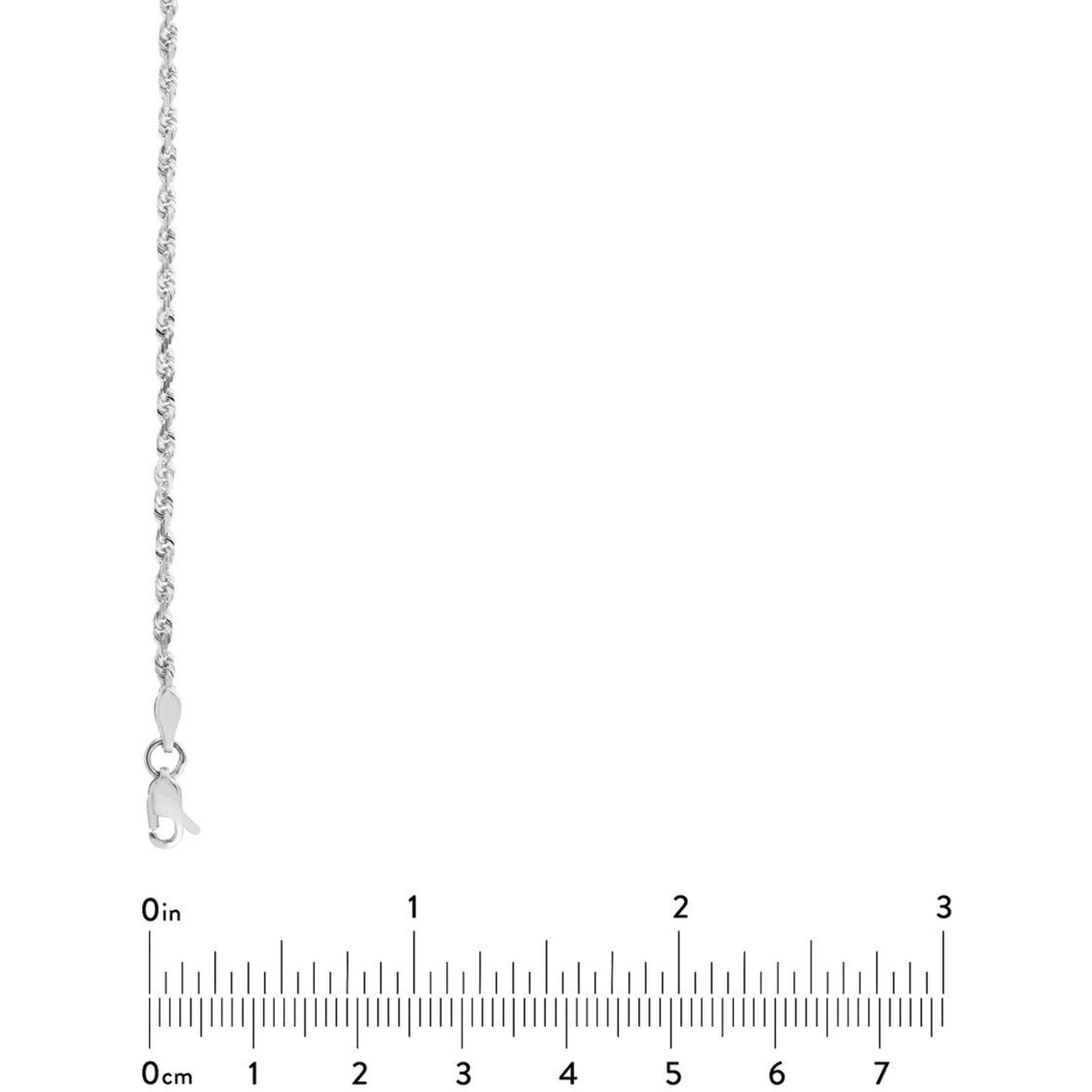 Olas d'Oro 18" Necklace - 10K White Gold 2.15mm Diamond Cut Rope Chain with Lobster Lock