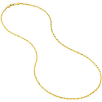 Olas d'Oro 18" Necklace - 10K Yellow Gold 2.15mm Diamond Cut Rope Chain with Lobster Lock