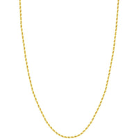 Olas d'Oro 18" Necklace - 10K Yellow Gold 2.3mm Diamond Cut Rope Chain with Lobster Lock