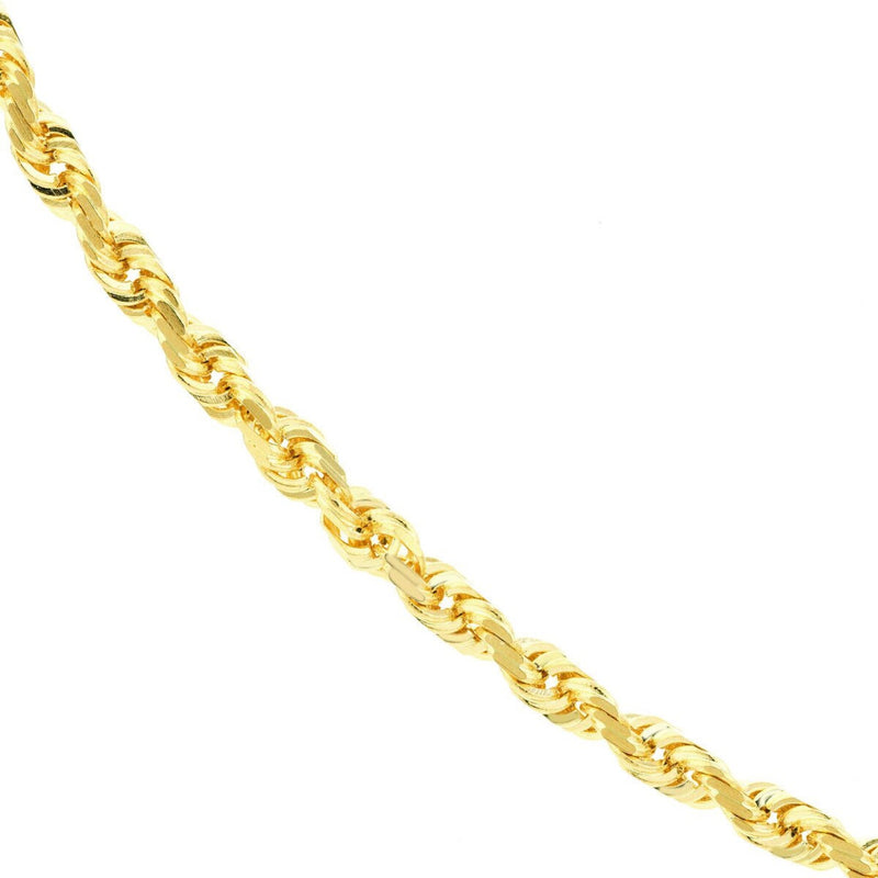 Olas d'Oro 18" Necklace - 10K Yellow Gold 2.3mm Diamond Cut Rope Chain with Lobster Lock