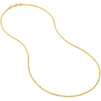 Olas d'Oro 18" Necklace - 10K Yellow Gold 2.3mm Diamond Cut Rope Chain with Lobster Lock