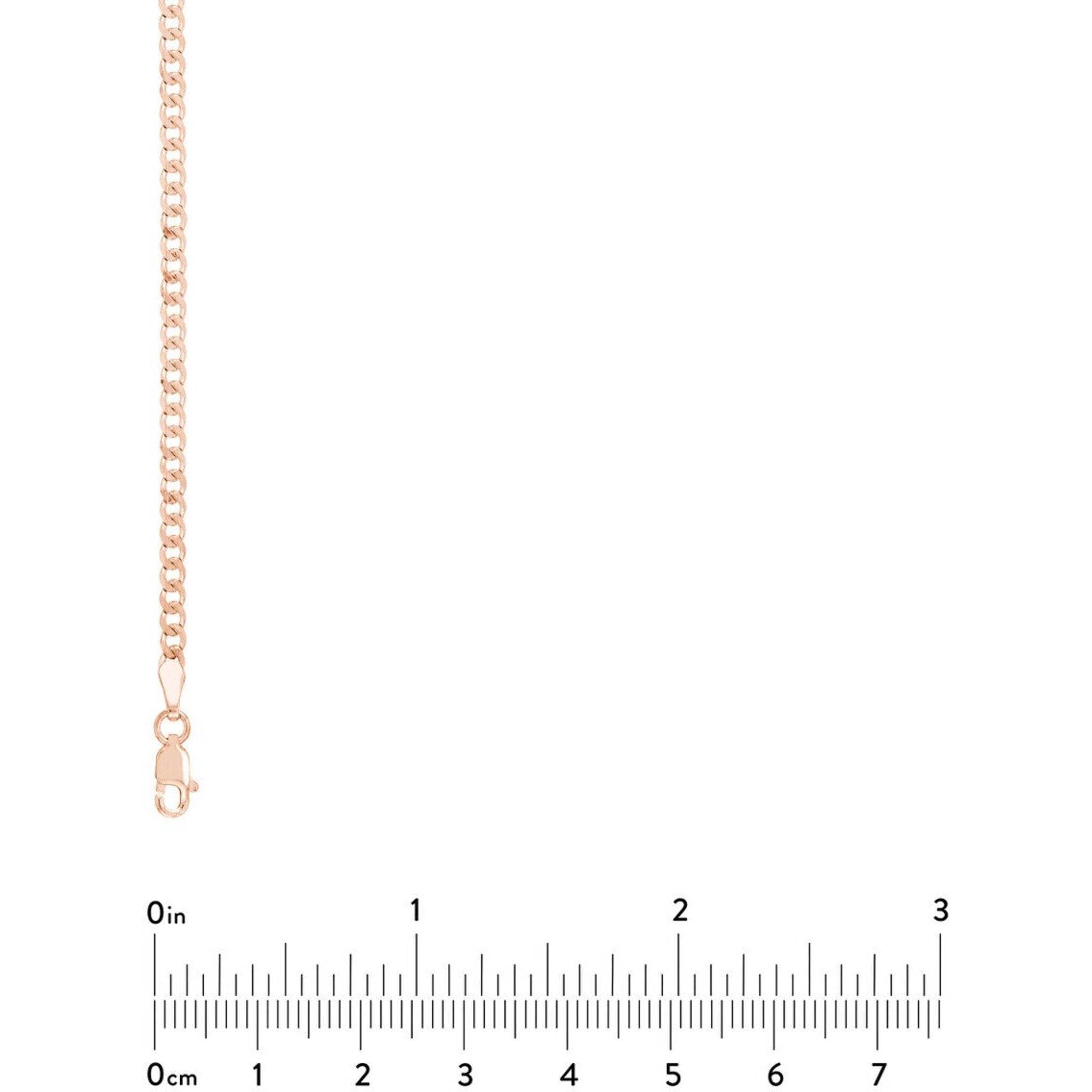 Olas d'Oro 18" Necklace - 14K Rose Gold 2.70mm Diamond Cut Open Curb with Lobster Lock