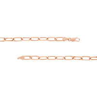 Olas d'Oro 18" Necklace - 14K Rose Gold 5.25mm Paper Clip Chain with Lobster Lock