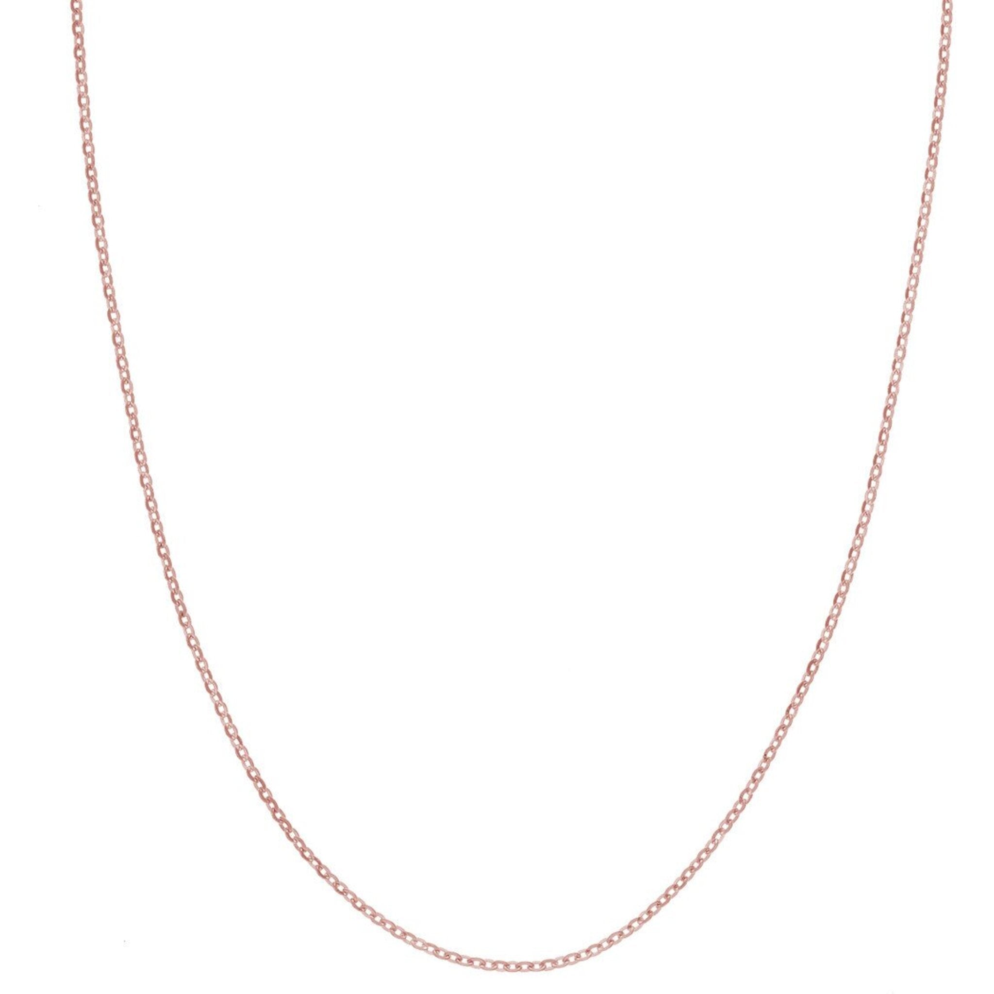 Olas d'Oro 18" Necklace - 14K Rose Gold Brill Cable Chain