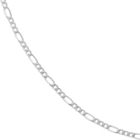 Olas d'Oro 18" Necklace - 14K White Gold 1.30mm Figaro Chain with Spring Ring