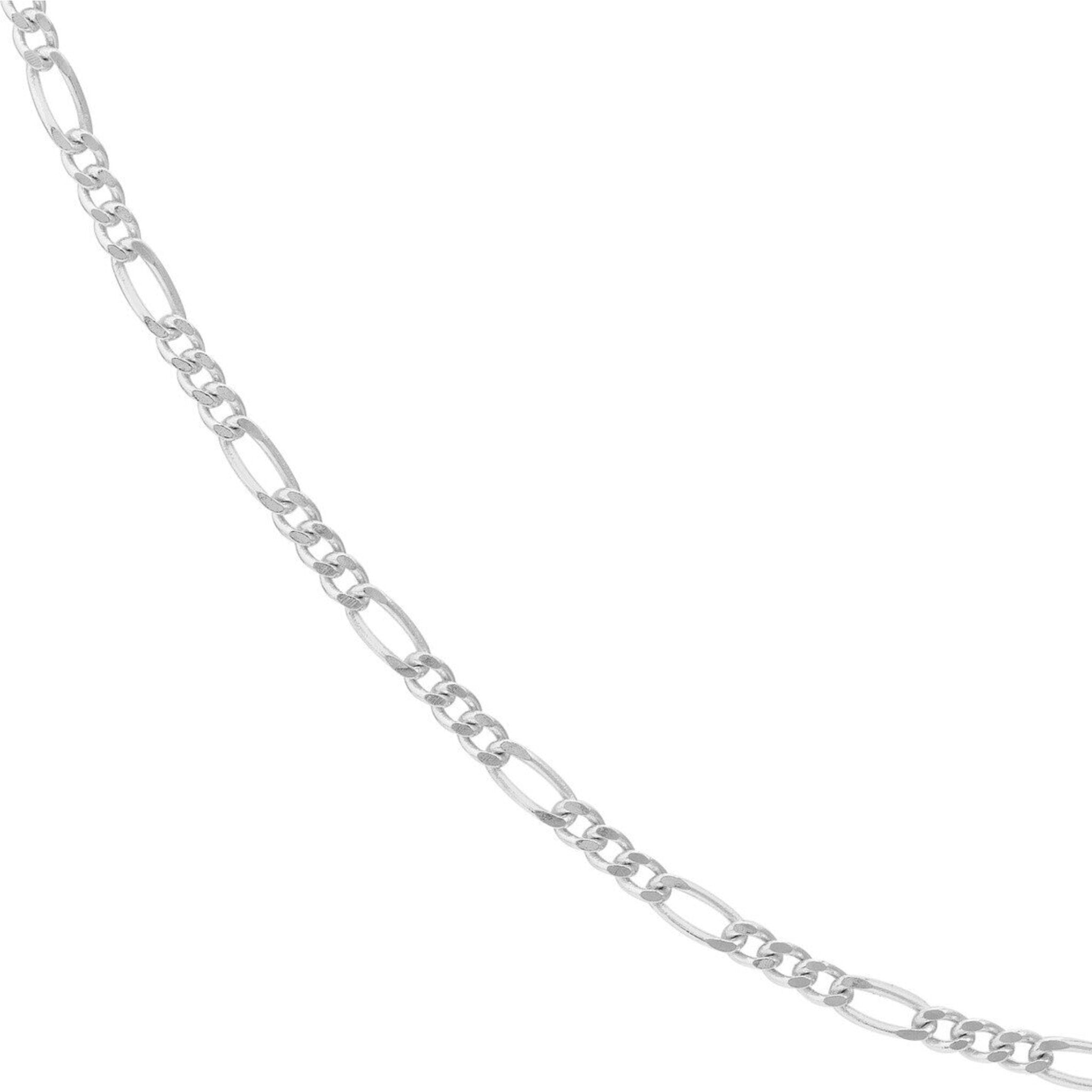 Olas d'Oro 18" Necklace - 14K White Gold 1.30mm Figaro Chain with Spring Ring