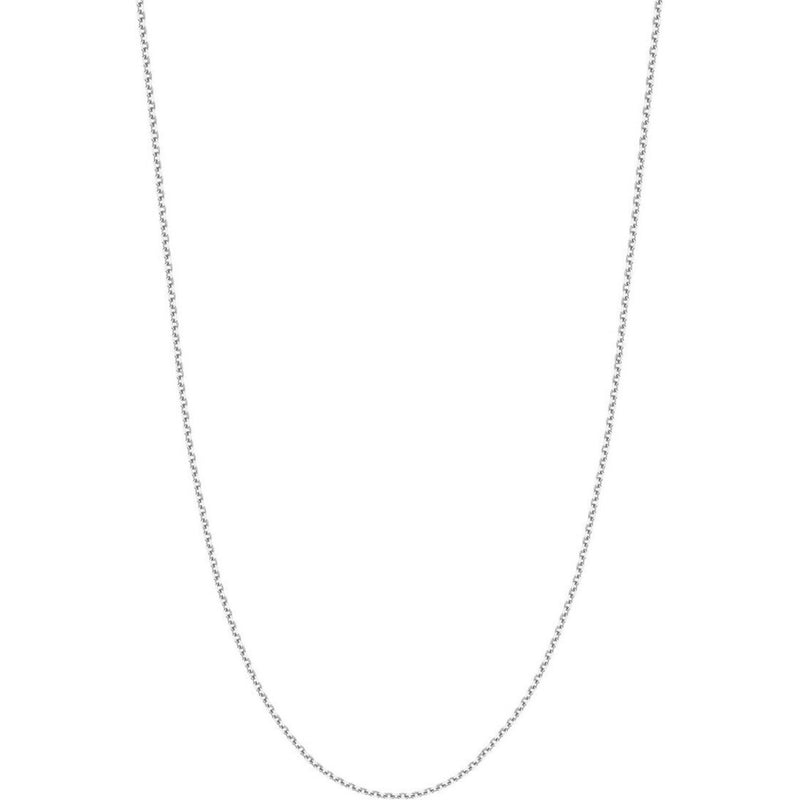 Olas d'Oro 18" Necklace - 14K White Gold 1.8mm Diamond Cut Cable Chain with Lobster Lock