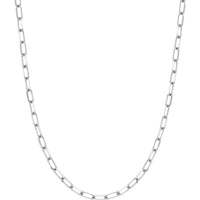 Olas d'Oro 18" Necklace - 14K White Gold 5.25mm Paper Clip Chain with Lobster Lock