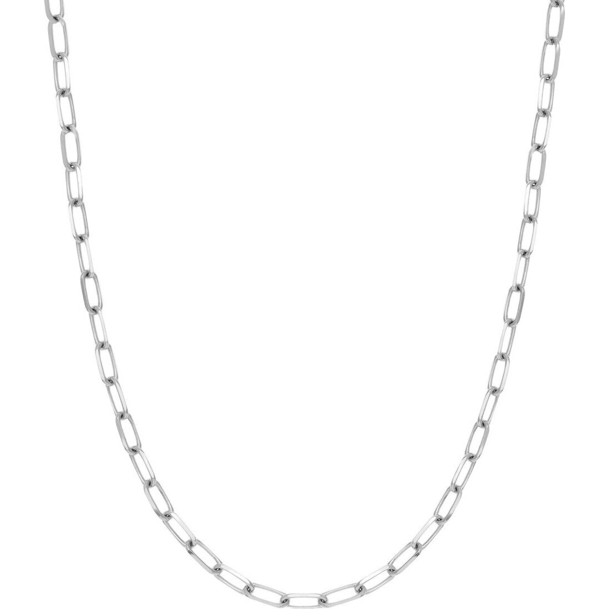 Olas d'Oro 18" Necklace - 14K White Gold 5.25mm Paper Clip Chain with Lobster Lock